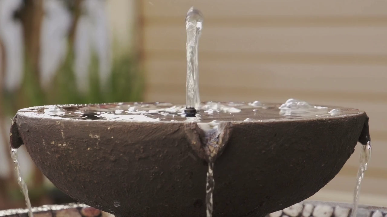 Riverstone Fountain with Remote in Forest Brown